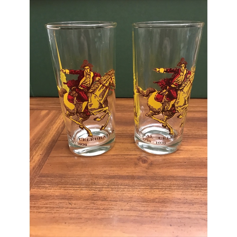 Bicentennial Celebration americana 1976 water glasses set 2
